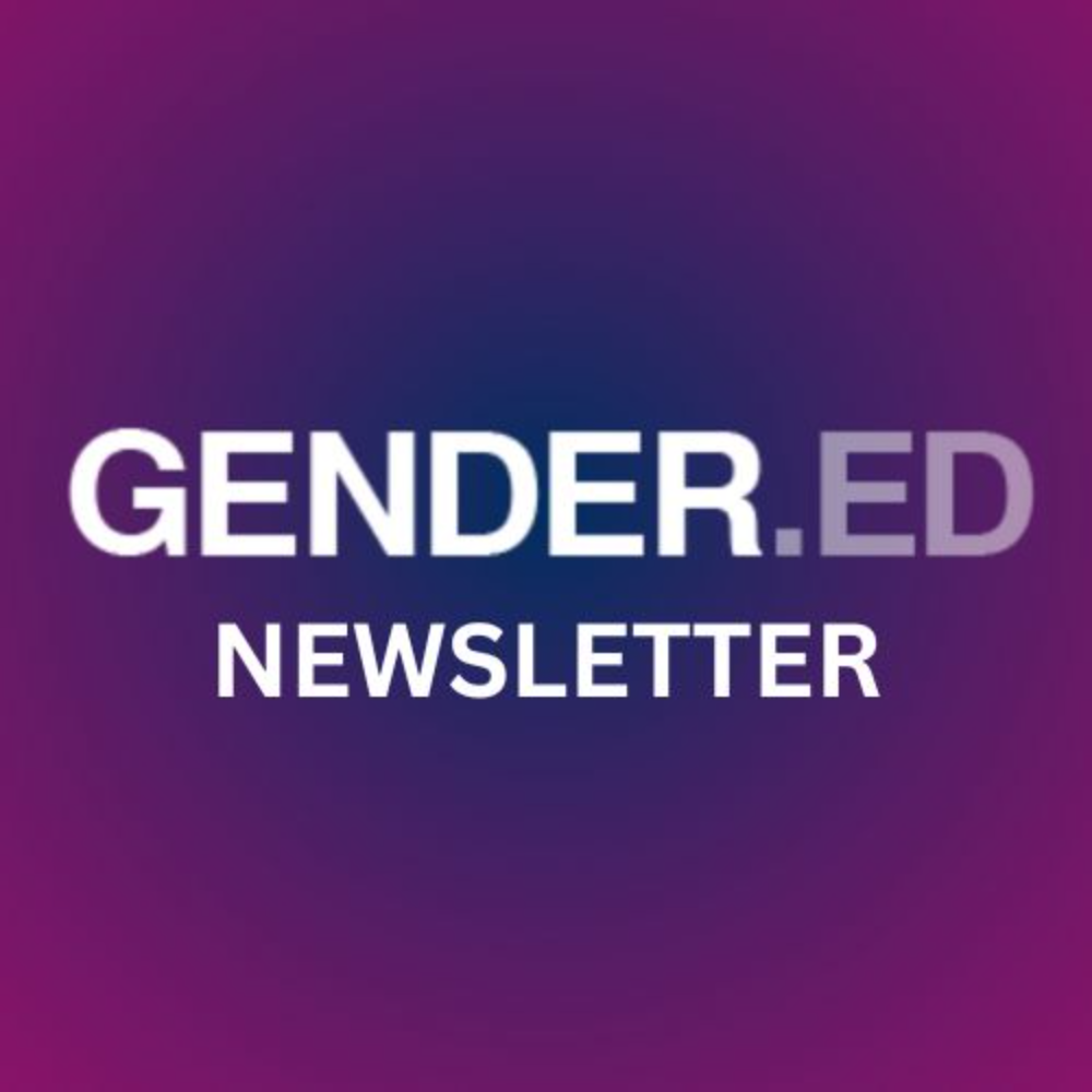 the logo for the GENDER.ED newsletter in purple