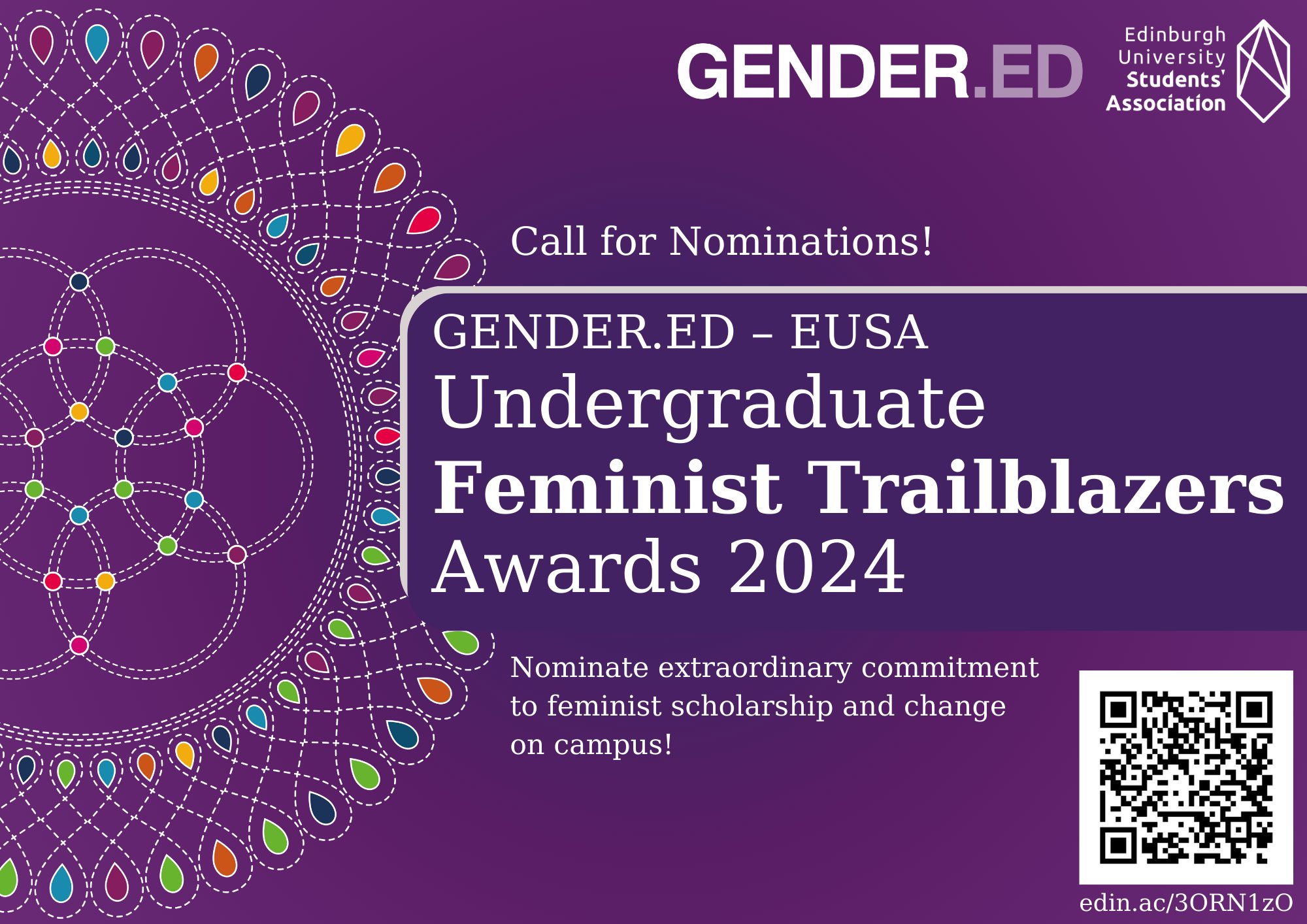 a poster announcing the undergraduate feminist trailblazer awards