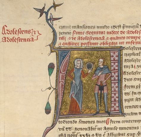 Medieval text with illustration.