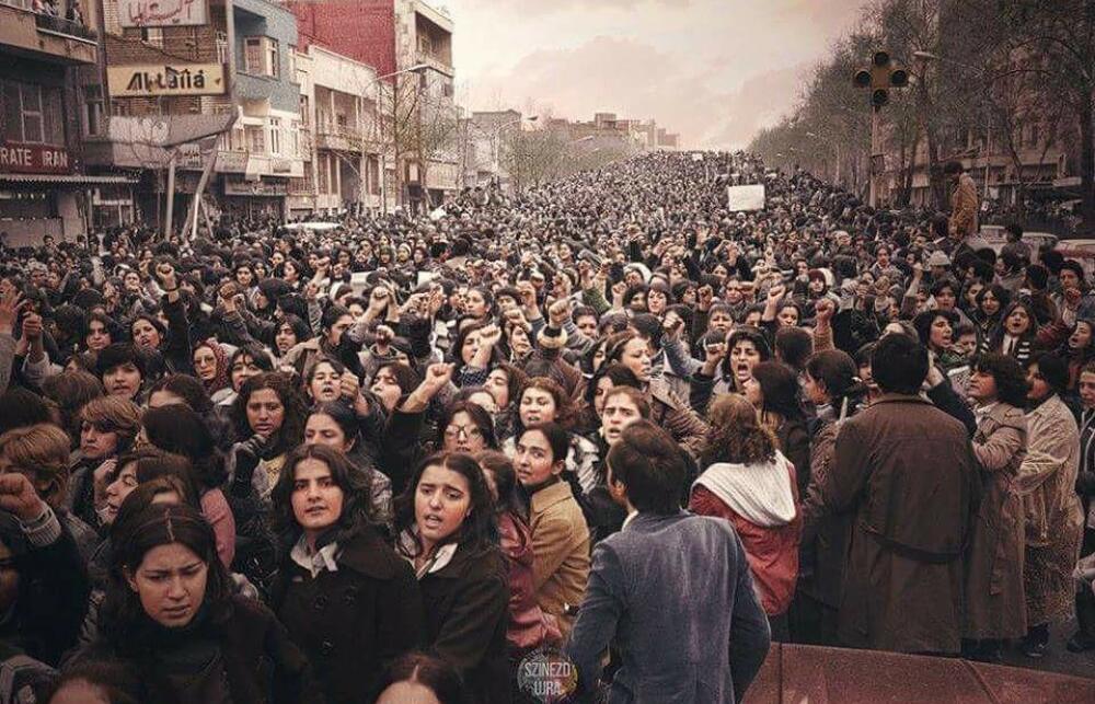 Women Marching against compulsory veiling, Tehran, March 1979