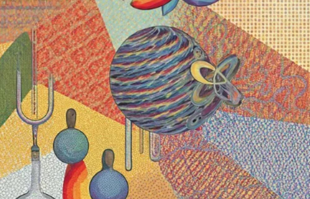 Image of rainbow-coloured scientific bench equipment